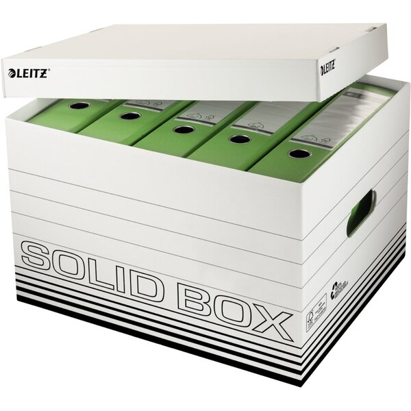 4002432589647 - Solid Aufbewahrungsbox 6119 Mit Deckel Größe L Weiß Karton 346 x 45 x 305 cm 10 Stück