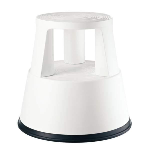 4007735885106 - Rollhocker weiß mit 3 Gleitrollen rutschfester Gummibezug zusammen- 4007735885106 Alco