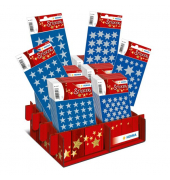 Schmucketikett Sortiment DECOR Sterne Silber 60 Pack