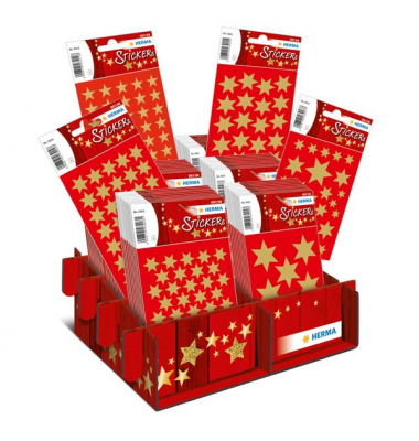 Schmucketikett Sortiment DECOR Sterne Gold 60 Pack