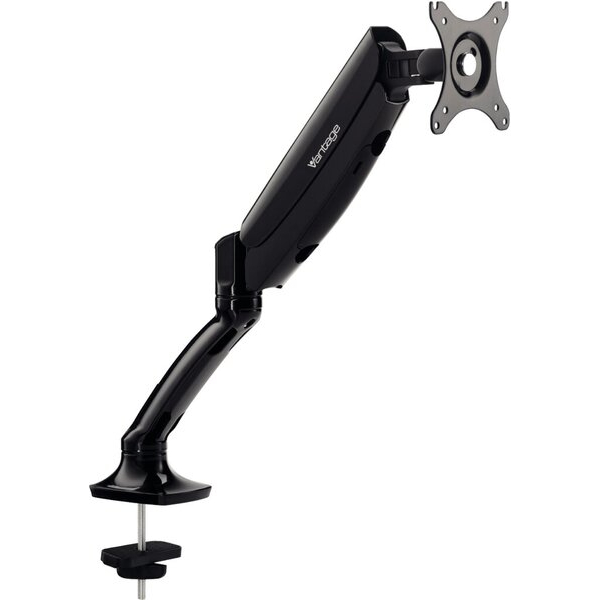 Vantage Office Monitor Einzelarm Halterung (VESA 75 & 100, max. 2-9 kg, für 10-27 Zoll Bildschirme, mit Gasdruckfeder, drehbar, neigbar, schwenkbar) schwarz