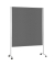 Moderationstafel 1101101M, 120x180cm, Filz + Filz (beidseitig), pinnbar, mit Rollen, grau + grau
