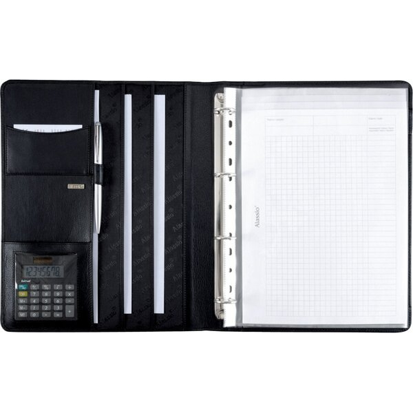 4021068300587 - Ringbuchmappe Cremona II A4 schwarz Nappaleder Einschubfächer 4021068300587 30058