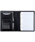 Ringbuchmappe Benaco, DIN A5, schwarz Nappaleder, Taschenrechner