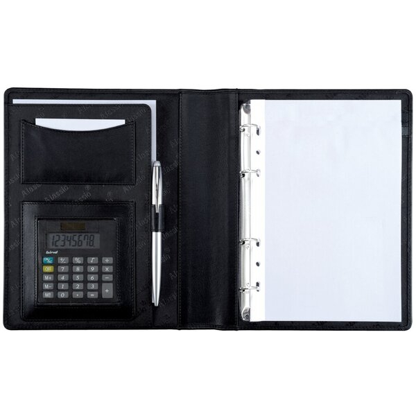 4021068370016 - Ringbuchmappe Benaco DIN A5 schwarz Nappaleder Taschenrechner 4021068370016 30007-1
