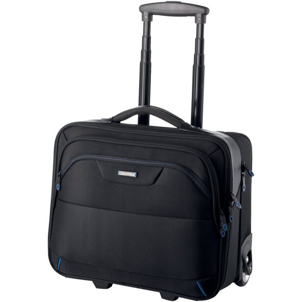 4021068461011 - LIGHTPAK Trolley BRAVO 1 Executive Line Hauptfach Laptopfach Fächerfach Reißverschlussfach mit Organizerteil Teleskop-Schiebegriff Rollen schwarz