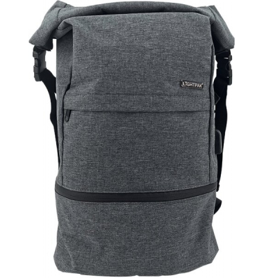 Rucksack, Polyester, grau Sicherheitsfach, USB Ladeport