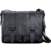 Umhängetasche Tank, Leder, dunkelbraun pflanzlich gegerbt, Laptopfach