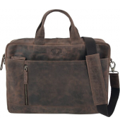 Laptoptasche Raily, Leder, braun Tragegriffe, Trolleyband