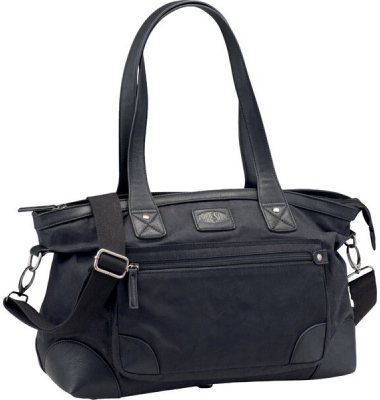 Damentasche Heaven, schwarz Canvas-Lederimitat Materialmix