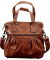 Damentasche Holly, Leder, cognac Tragegriffe, Karofutter