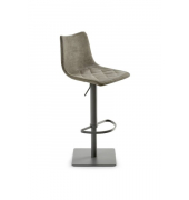 Bar-Tresenhocker MY TOBY Kunstleder schlamm, Vintage, Gestell grau