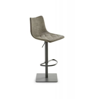 Bar-/Tresenhocker MY TOBY Kunstleder schlamm, Vintage, Gestell grau