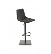 Bar-Tresenhocker MY TOBY Kunstleder schwarz, Vintage, Gestell grau