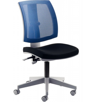 Drehstuhl 2432SO, schwarz/blau Sitz Stoff schwarz, Rücken Netz blau