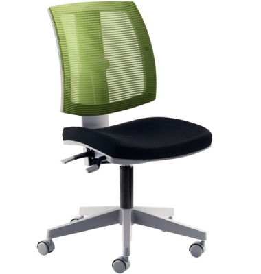 B&uuml;rodrehstuhl myFLEXO, schwarz/gr&uuml;n / grau, bis 150kg, ohne Kopfst&uuml;tze