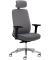 Drehstuhl myTRITON, ergonomisch, Kopfstütze, grau, hoher Rücken,