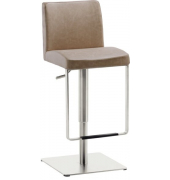 BarTresenhocker 1260EL Gestell Edel- stahl gebürstet, beige gepolsterte