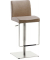 Bar/Tresenhocker 1260EL Gestell Edel- stahl gebürstet, beige gepolsterte