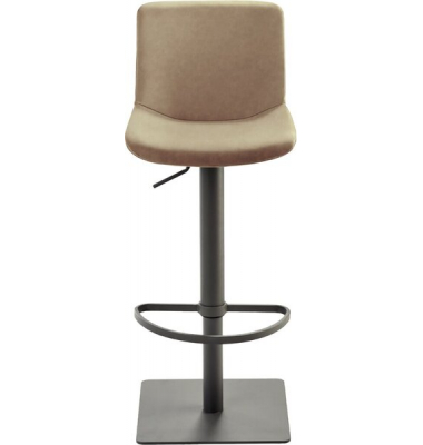 Bar-/Tresenhocker 1287 Gestell grau gepolsterte Sitzschale beige