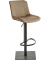 Bar-/Tresenhocker 1287 Gestell grau gepolsterte Sitzschale beige