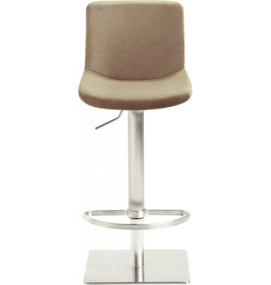 Hochstuhl myTIMO, beige / edelstahl geb&uuml;rstet, ohne Armlehnen, Tellerfu&szlig; quadratisch