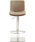 Hochstuhl myTIMO, beige / edelstahl geb&uuml;rstet, ohne Armlehnen, Tellerfu&szlig; quadratisch
