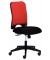Drehstuhl 2333, ohne Armlehnen, rot Sitz schwarz gepolstert