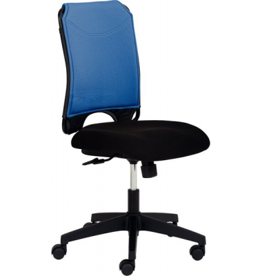 Drehstuhl 2333, ohne Armlehnen, blau Sitz schwarz gepolstert