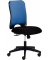Drehstuhl 2333, ohne Armlehnen, blau Sitz schwarz gepolstert