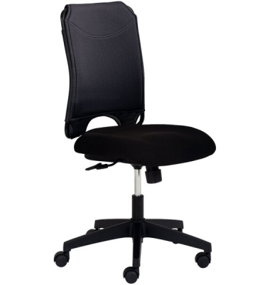 Drehstuhl 2333, ohne Armlehnen,schwarz Sitz schwarz gepolstert