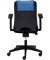 Drehstuhl 2333, mit Armlehnen, blau Sitz schwarz gepolstert