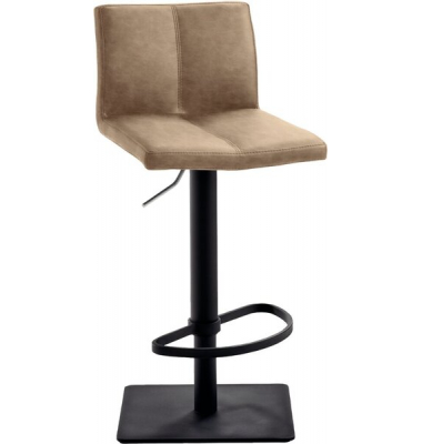 Bar-/Tresenhocker 1285 Gestell schwarz gepolsterte Sitzschale beige