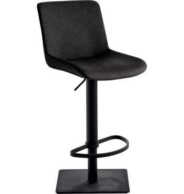 Bar-/Tresenhocker 1287 Gestell schwarz gepolsterte Sitzschale schwarzgrau