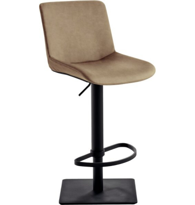 Bar-/Tresenhocker 1287 Gestell schwarz gepolsterte Sitzschale beige