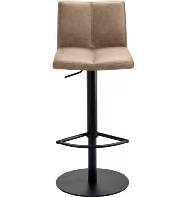 Bar-/Tresenhocker 1385,Gestell schwarz gepolsterte Sitzschale beige