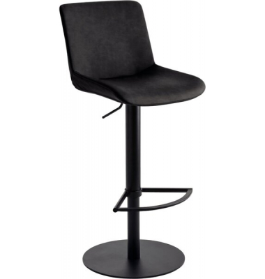Bar-/Tresenhocker 1387,Gestell schwarz gepolsterte Sitzschale schwarzgrau