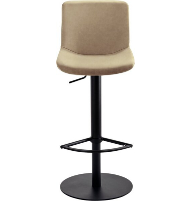 Bar-/Tresenhocker 1387,Gestell schwarz gepolsterte Sitzschale beige
