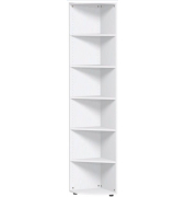 Eckabschlußregal 6 OH 2160x400x400 mit Standfüßen, weiß, Flex