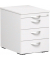 Rollcontainer Flex S-530151-WW Holz weiß, 3 normale Schubladen, mit extra Utensilienauszug, abschließbar