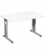 Schreibtisch Flex, manuell höhenverstellbar, 68-82cm (H), 120x80cm (BxT), rechteckig, weiß / silber