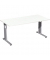 Schreibtisch Flex, manuell höhenverstellbar, 68-82cm (H), 160x80cm (BxT), rechteckig, weiß / silber