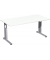 Schreibtisch Flex, manuell höhenverstellbar, 68-82cm (H), 160x80cm (BxT), rechteckig, weiß / silber