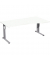 Schreibtisch Flex, manuell höhenverstellbar, 68-82cm (H), 180cmx80/100cm (BxT), Freiform, weiß / silber