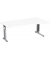 Schreibtisch Flex, manuell höhenverstellbar, 68-82cm (H), 180cmx80/100cm (BxT), Freiform, weiß / silber