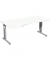 Schreibtisch Flex, manuell höhenverstellbar, 68-82cm (H), 180cmx80/100cm (BxT), Freiform, weiß / silber
