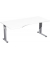 Schreibtisch Flex, manuell höhenverstellbar, 68-82cm (H), 180cmx80/100cm (BxT), Freiform, weiß / silber