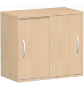 Schiebet&uuml;renschrank Flex S-381501BB, abschlie&szlig;bar, 2 OH, buche, 80x72x42,5cm (BxHxT)