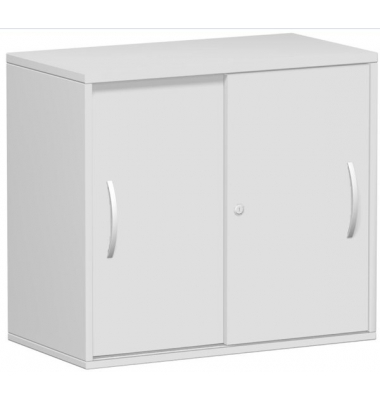 Schiebet&uuml;renschrank Flex S-381501LL, abschlie&szlig;bar, 2 OH, lichtgrau, 80x72x42,5cm (BxHxT)