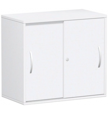 Schiebet&uuml;renschrank Flex S-381501WW, abschlie&szlig;bar, 2 OH, wei&szlig;, 80x72x42,5cm (BxHxT)